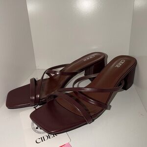 Women's Strappy Brown Heeled Sandals